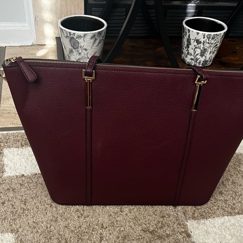 JustFab Deep Burgundy Tote Bag